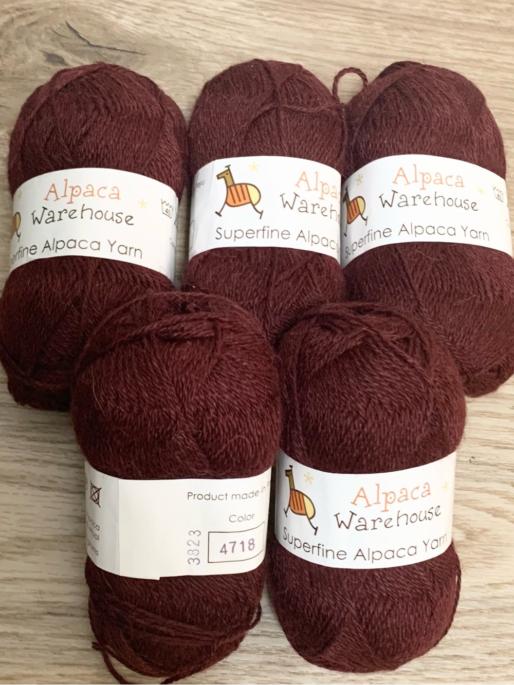 Alpaca Warehouse Yarn Burgundy Red 50% Alpaca 50% Wool 5 Skeins - NEW - 50g each